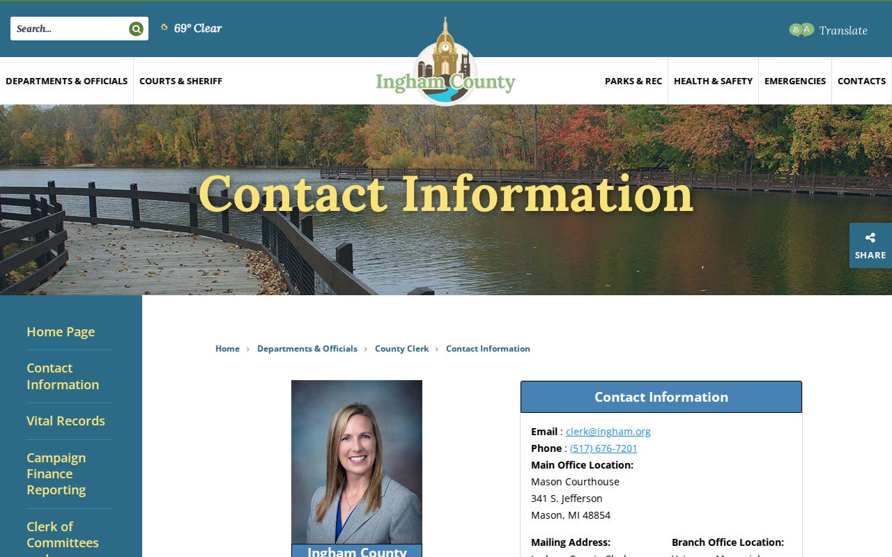 Ingham County court records clerk contact information