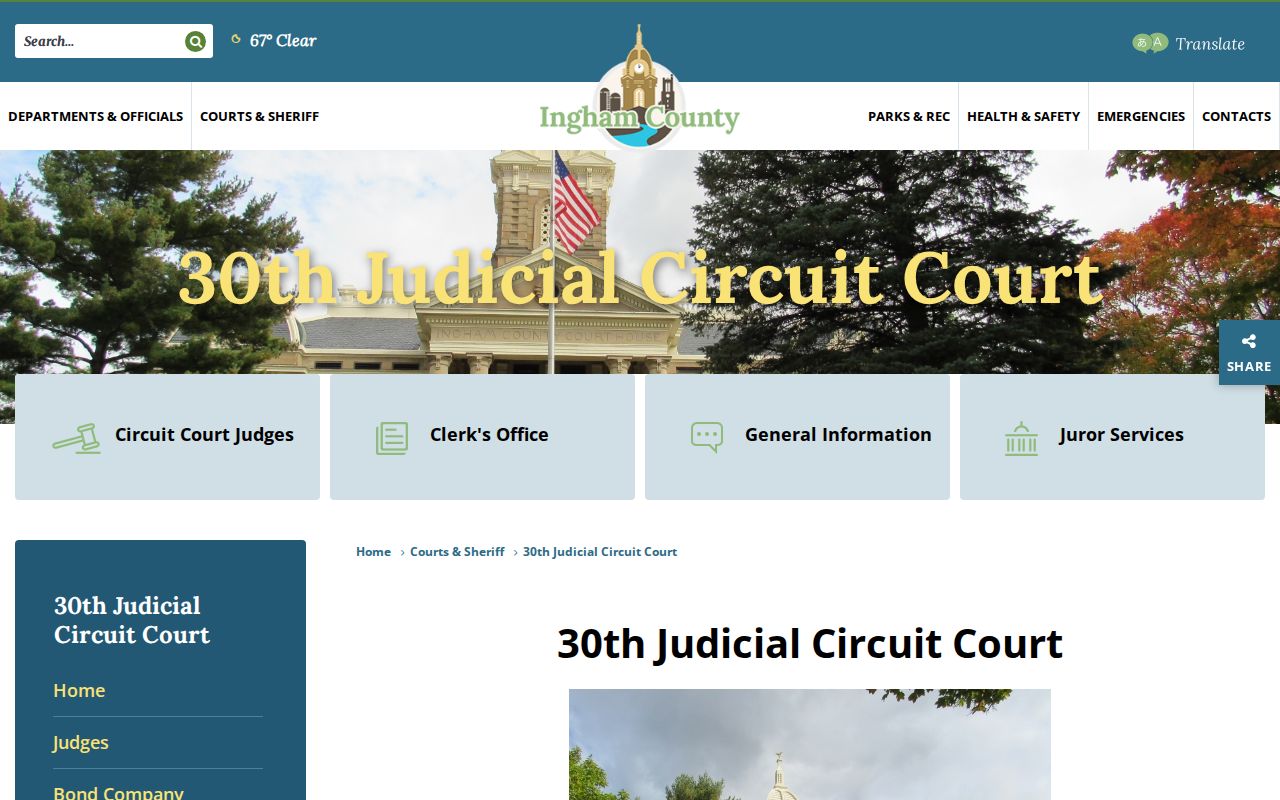 Ingham County court docket county portal links