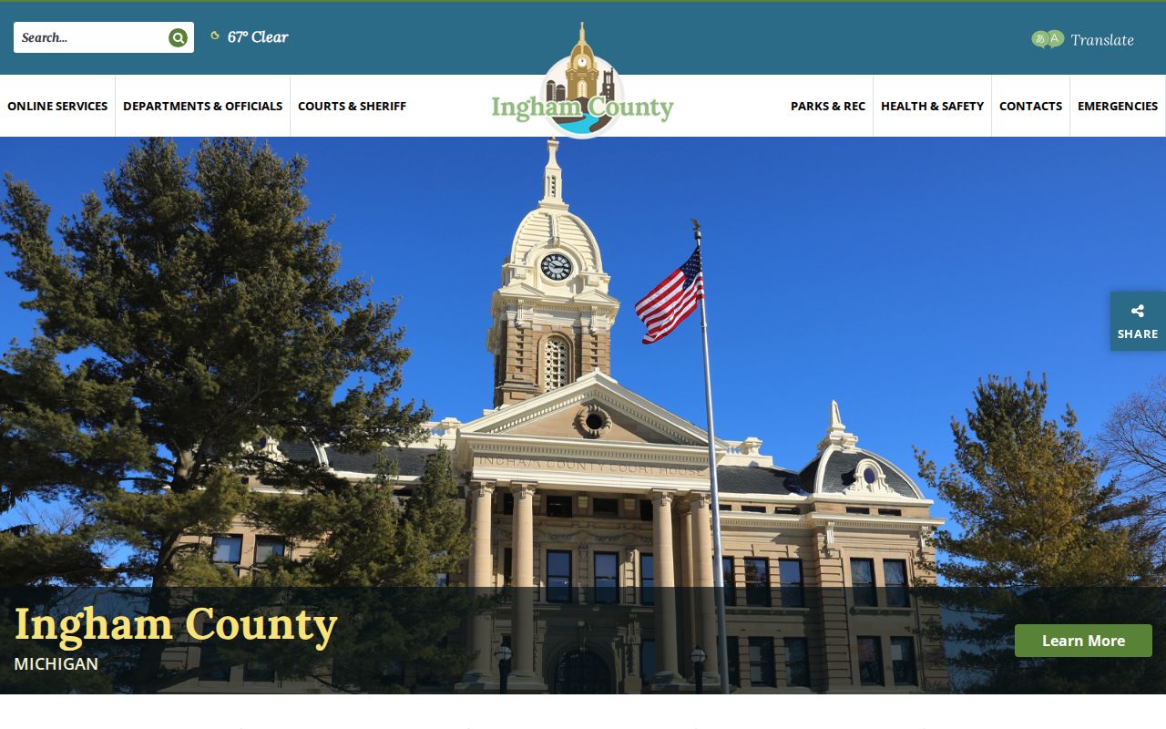 Ingham County court docket county government homepage
