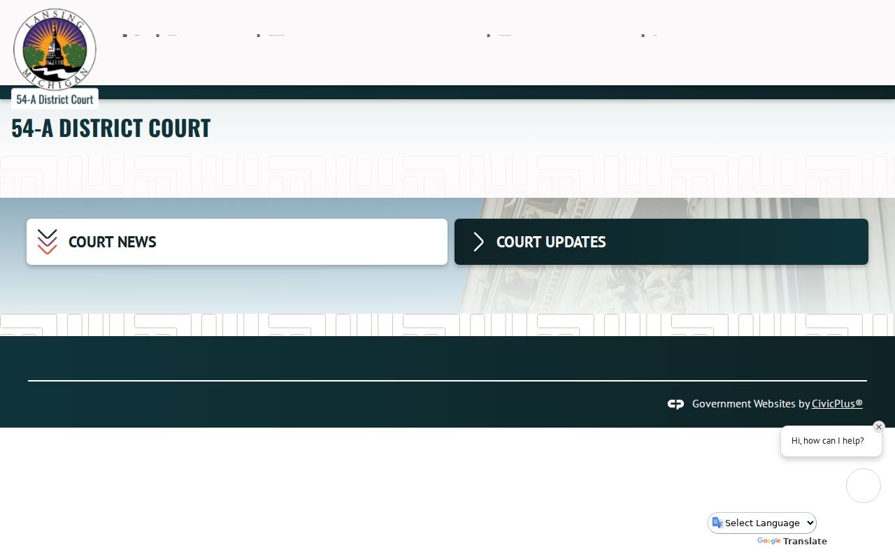 Lansing court docket 54-A City Hall service page