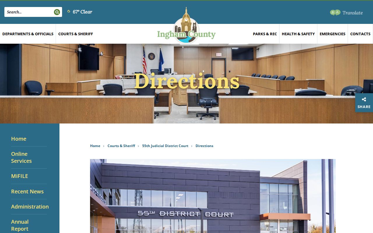 Leslie court docket 55th District Court directions page