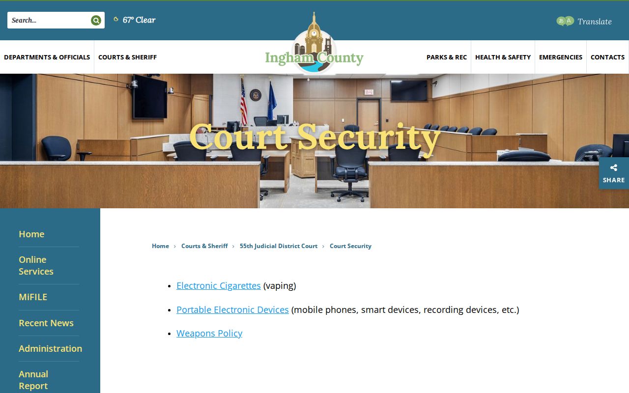 Leslie court docket 55th court security information